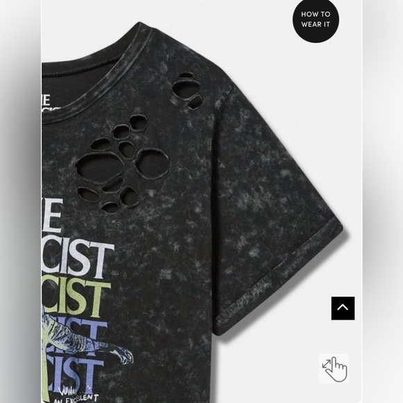 Torrid The Exorcist Relax Fit Cotton Distressed Tunic Tee Size 0 ( Large ) - Picture 2 of 4